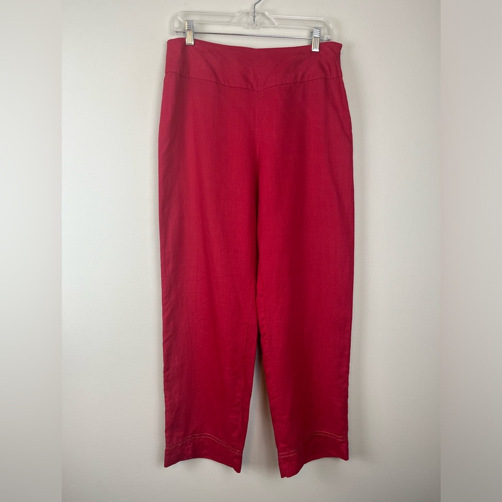 Vintage 2 Friends Irish Linen Red Pants Size 8